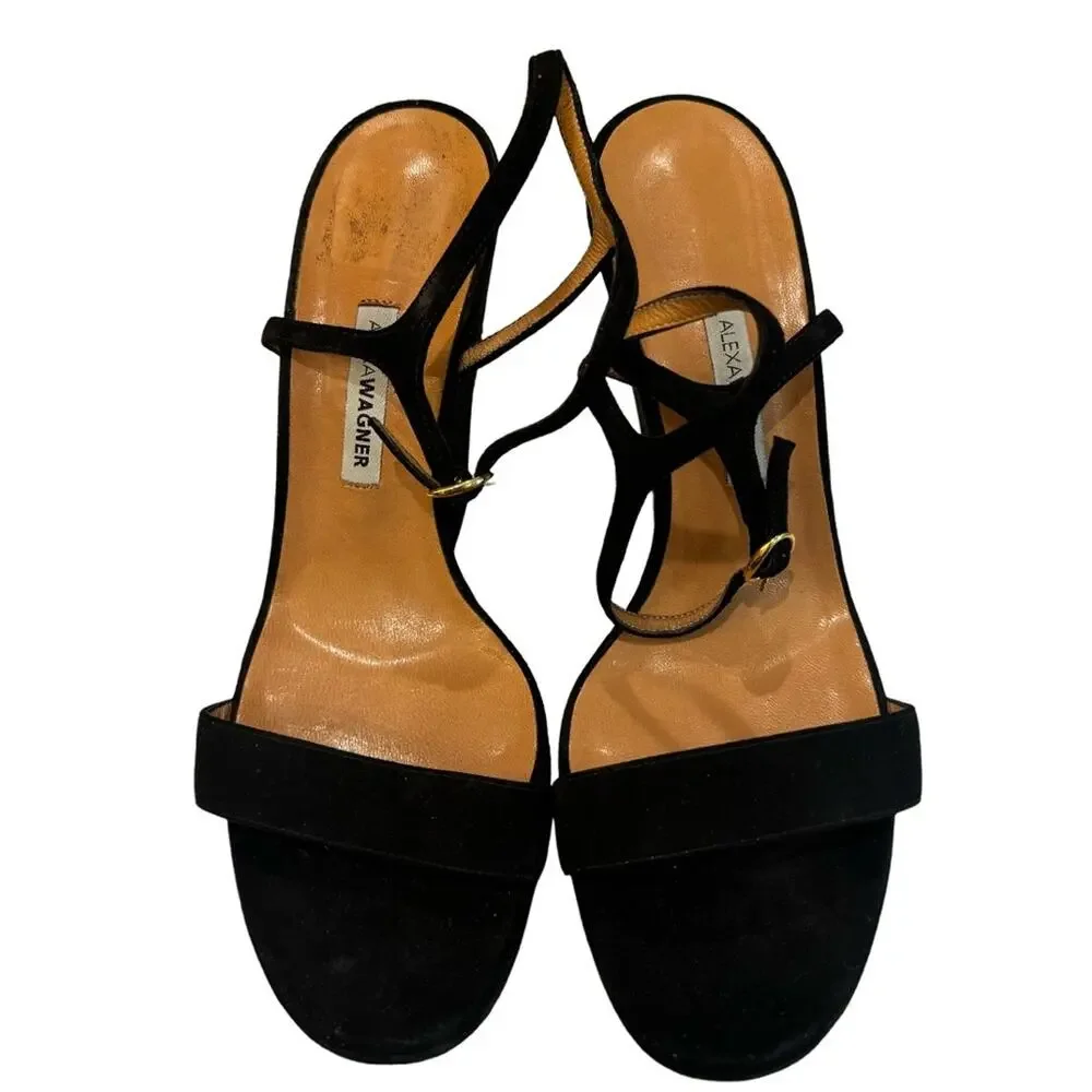 Alexa Wagner Metal Dragon Suede Platform Wedge Sandal 39IT - Picture 7 of 8